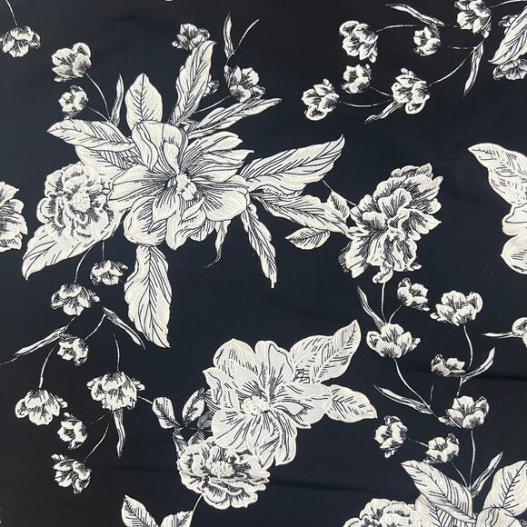 MSK Women Plus 2X Black White Floral Top Bell Sleeve Blouse Top Flowy Stretchy - Picture 8 of 10